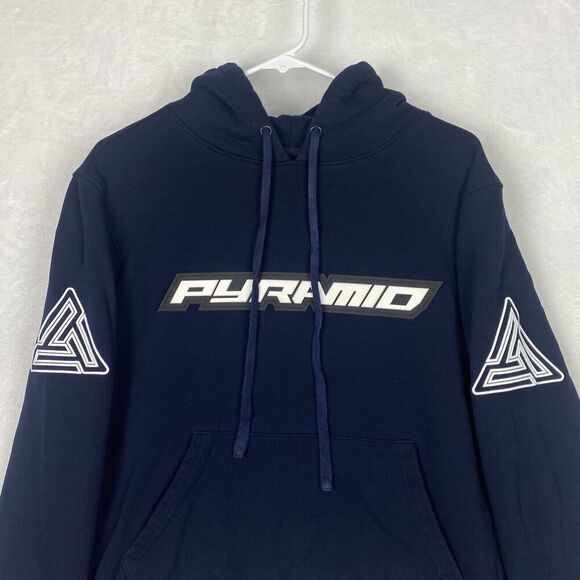 Black Pyramid Sweater Womens Small Blue Hoodie Sweatshirt Logo  Pullover Casual - Picture 4 of 10